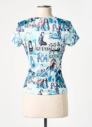 T-shirt imprimé fantaisie manches courtes bleu GUESS femme