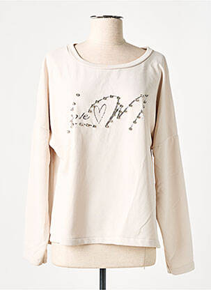 Sweat-shirt beige MADE IN ITALY pour femme