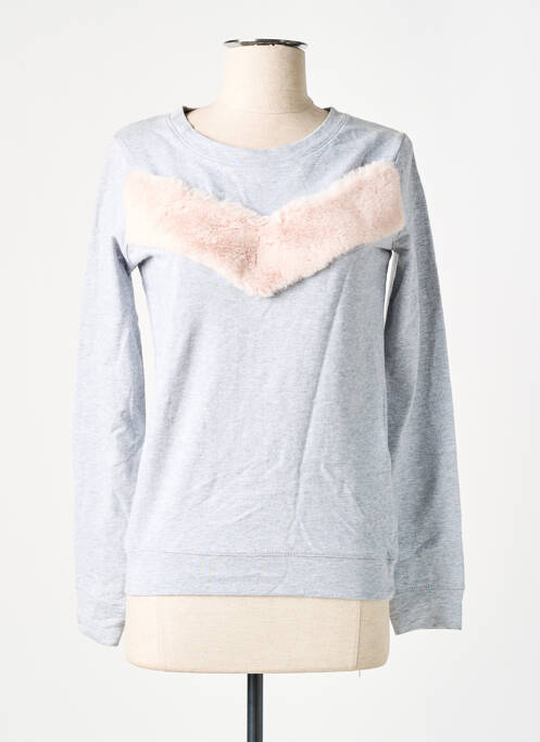 Sweat-shirt manches longues manches longues gris CAMAIEU femme