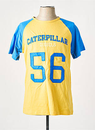 T-shirt broderie manches courtes jaune CATERPILLAR homme
