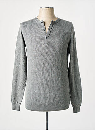 Pull stretch manches longues gris SORBINO homme