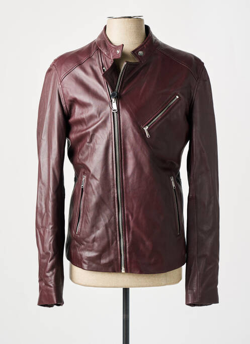 Veste en cuir marron LADC pour homme