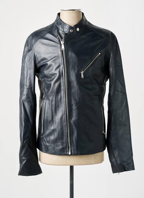 Veste en cuir noir LADC pour homme