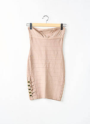 Robe courte sans manche sans manche beige LUCY PARIS femme