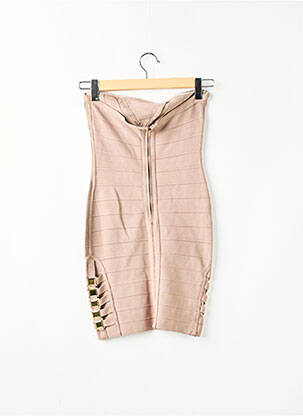 Robe courte sans manche sans manche beige LUCY PARIS femme