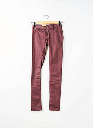 Pantalon slim taille basse taille basse rouge FIVEUNITS femme