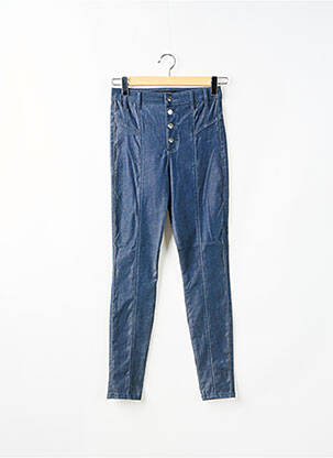 Jeans skinny tissage brut taille haute bleu GUESS femme