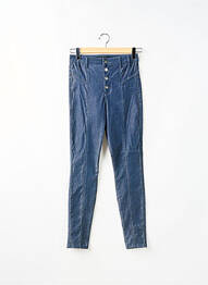 Jeans skinny tissage brut taille haute bleu GUESS femme