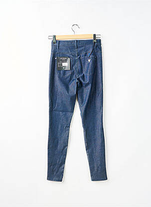 Jeans skinny tissage brut taille haute bleu GUESS femme