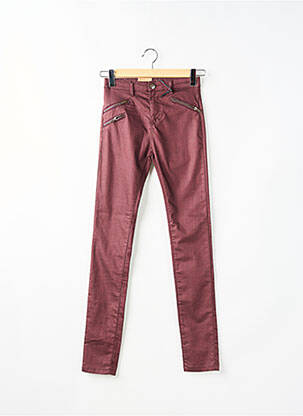 Pantalon slim taille haute taille haute rouge FIVEUNITS femme