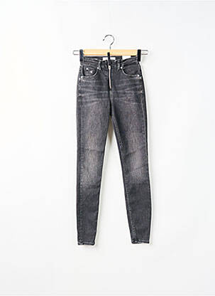 Jeans skinny effet usé délavé taille haute gris GUESS femme