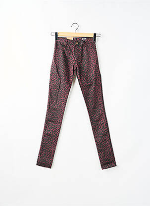 Pantalon slim taille haute taille haute rouge FIVEUNITS femme
