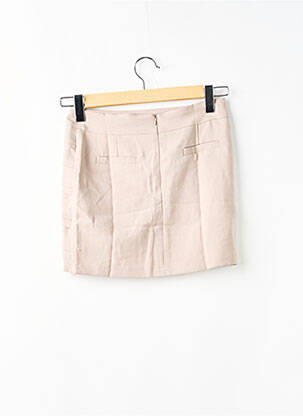 Jupe courte taille à pinces beige LUCY PARIS femme