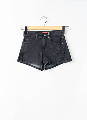 Short tissage denim taille haute noir GUESS femme