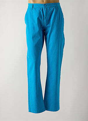 Pantalon chino fermeture zippée sous rabat boutonné bleu TORRENTE femme