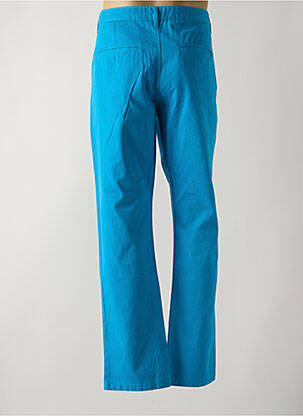 Pantalon chino fermeture zippée sous rabat boutonné bleu TORRENTE femme
