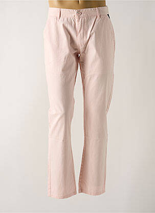 Pantalon chino fermeture zippée sous rabat boutonné rose TORRENTE femme