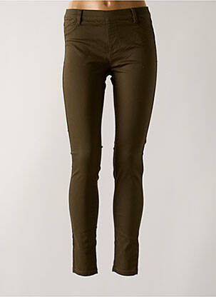 Pantalon slim taille élastique vert CAMAIEU femme