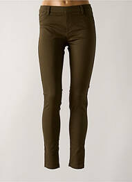 Pantalon slim taille élastique vert CAMAIEU femme