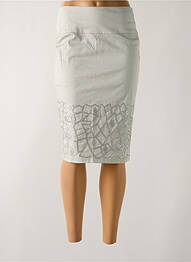 Jupe mi-longue doublure textile gris LUCY & CO femme