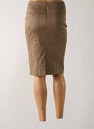 Jupe mi-longue taille normale marron LUCY & CO femme