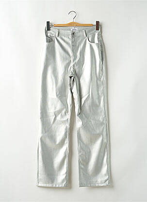 Pantalon droit taille haute taille haute argent JENNYFER femme