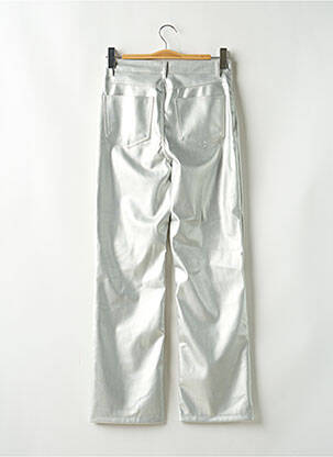 Pantalon droit taille haute taille haute argent JENNYFER femme