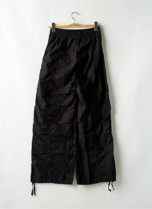 Pantalon large tissage popeline taille haute noir JENNYFER femme