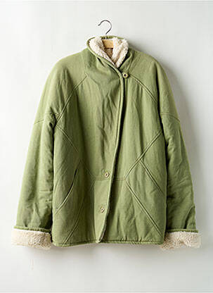 Manteau long coupe droite sans capuche vert TULAROSA femme