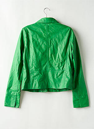Veste en cuir poches vert OAKWOOD femme