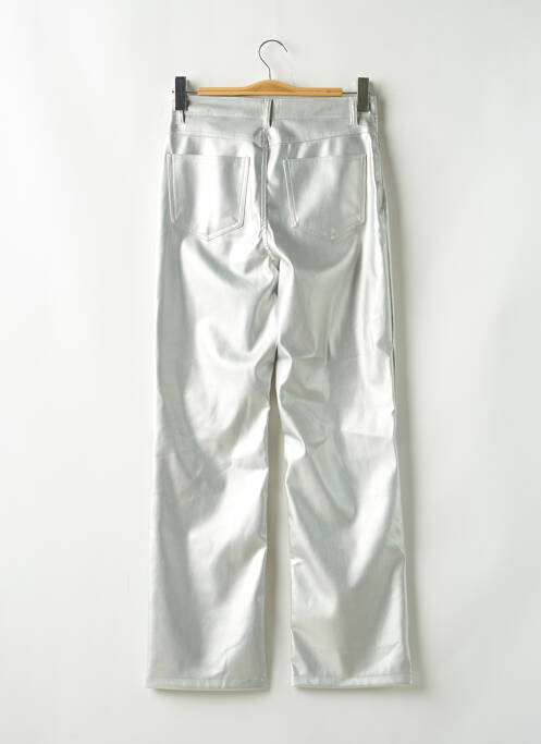 Pantalon droit taille haute taille haute argent JENNYFER femme