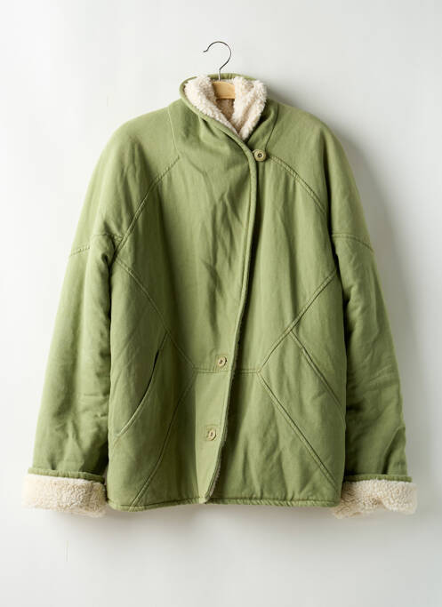 Manteau long coupe droite sans capuche vert TULAROSA femme