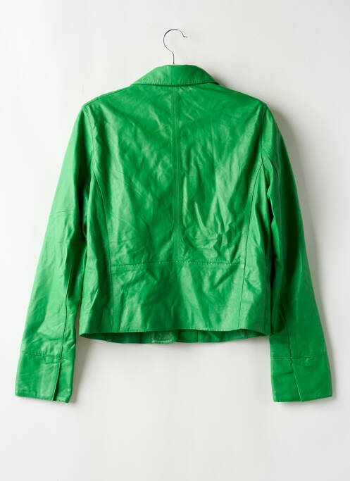 Veste en cuir poches vert OAKWOOD femme