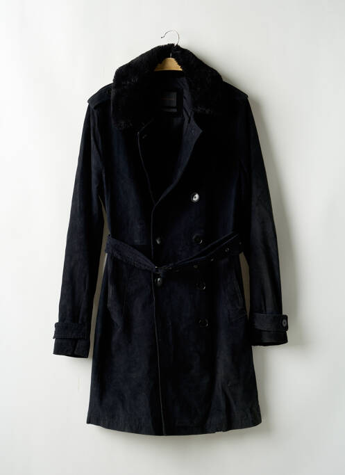 Veste en cuir noir ZARA pour homme