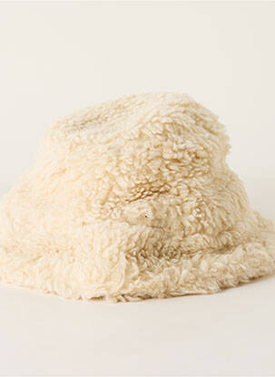Chapeau forme bob beige NUMERO 6 femme