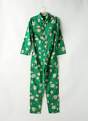 Combi-pantalon col chemisier manches longues vert GALERIES LAFAYETTE femme