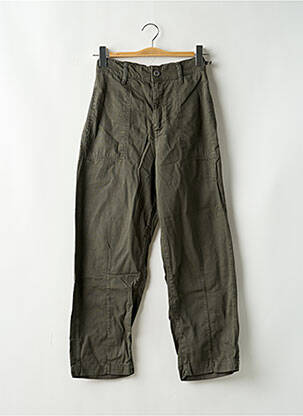 Pantalon droit taille à pinces taille haute vert ZARA femme