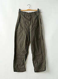 Pantalon droit taille à pinces taille haute vert ZARA femme
