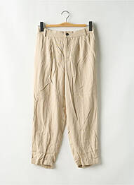 Pantalon 7/8 taille haute taille haute beige ZARA femme