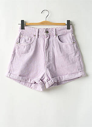 Short tissage denim taille haute violet ZARA femme