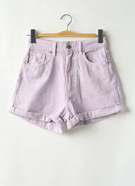 Short tissage denim taille haute violet ZARA femme