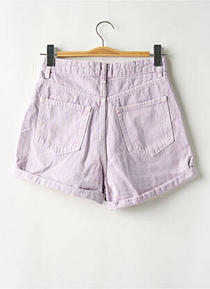 Short tissage denim taille haute violet ZARA femme