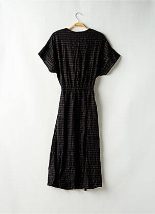 Robe longue manches courtes manches courtes noir MONOPRIX femme