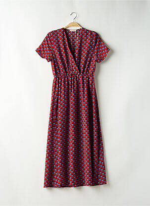 Robe longue imprimé fantaisie manches courtes rouge LILI & LALA femme