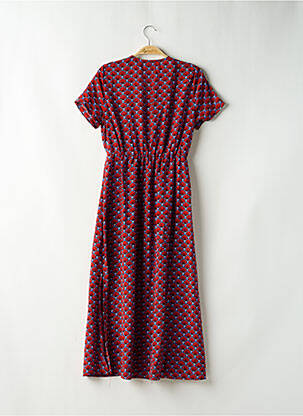 Robe longue imprimé fantaisie manches courtes rouge LILI & LALA femme