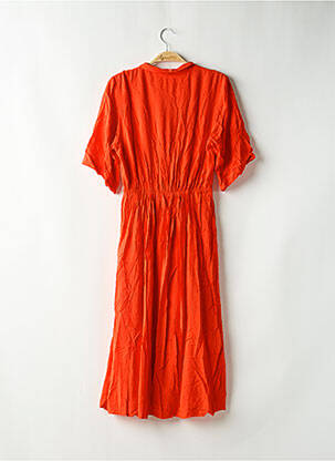 Robe mi-longue manches courtes manches courtes orange DES PETITS HAUTS femme