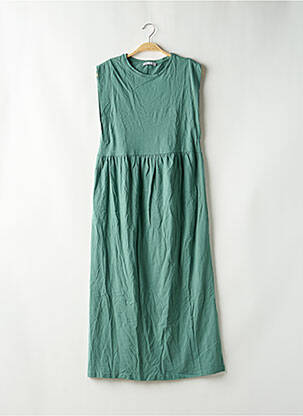 Robe longue manches courtes manches courtes vert ZARA femme