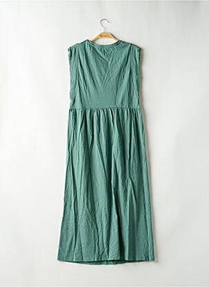 Robe longue manches courtes manches courtes vert ZARA femme