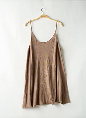 Robe pull col rond fines bretelles marron MAJE femme