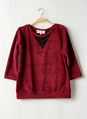 Sweat-shirt col rond manches 3/4 rouge VANINA ESCOUBET femme